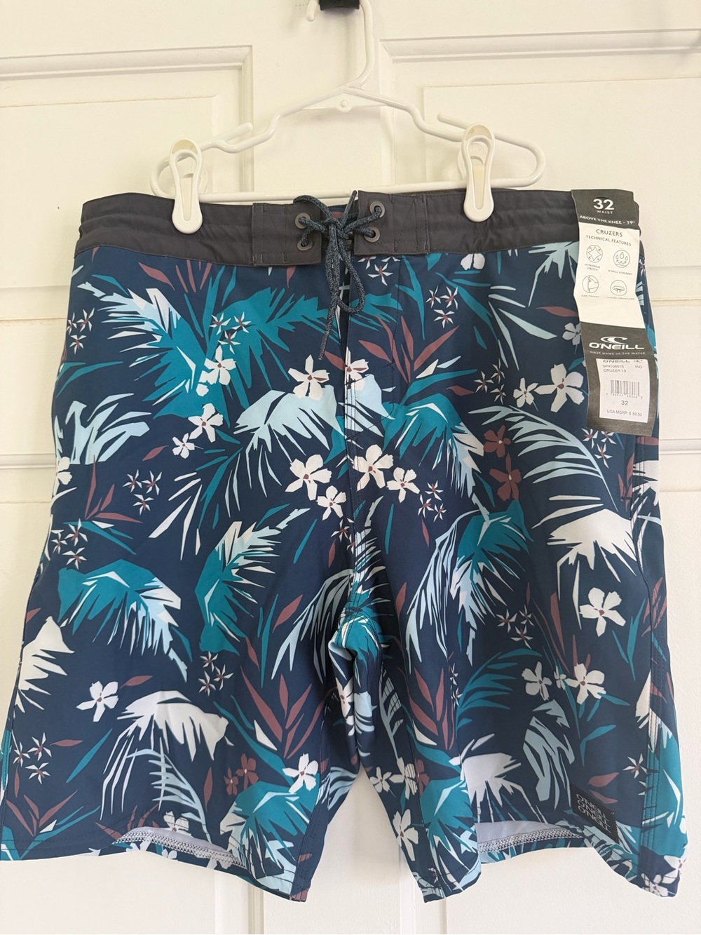 O'Neill Teal Navy Tropical Swim Trunks